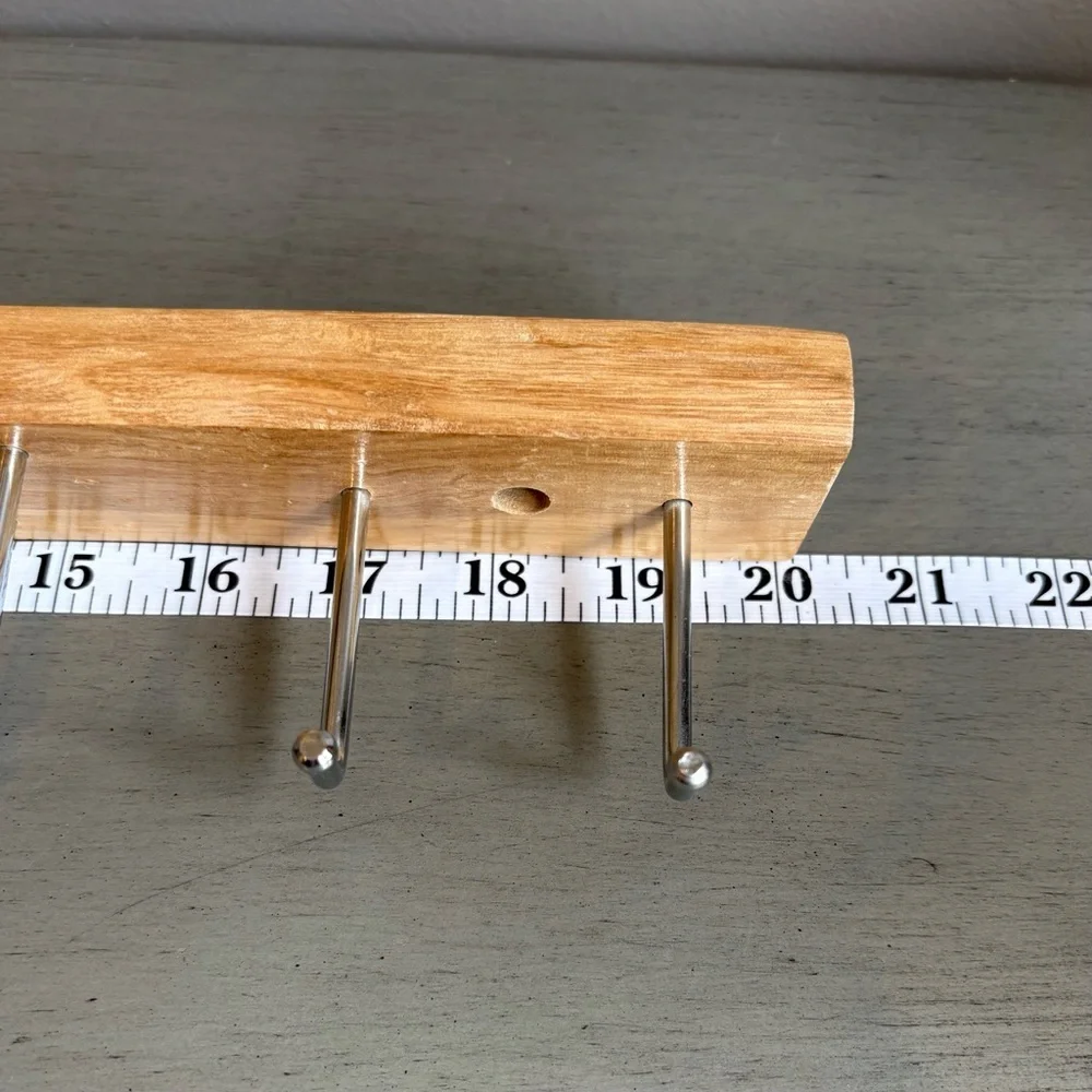 Wood Metal Tie Belt Rack Organizer Necklace Jewelry Display Wall Mounted Holder